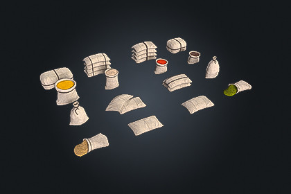 Jute Sack Pack V1 - Burlap | Game Ready PBR | Built-In & URP Compatible