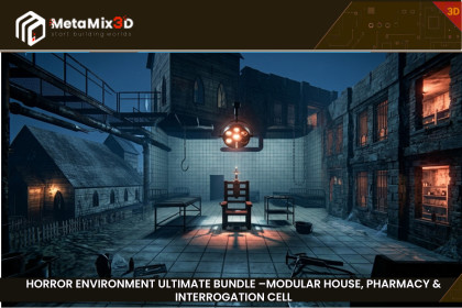 Horror Environment Ultimate Bundle –Modular House, Pharmacy & Interrogation Cell