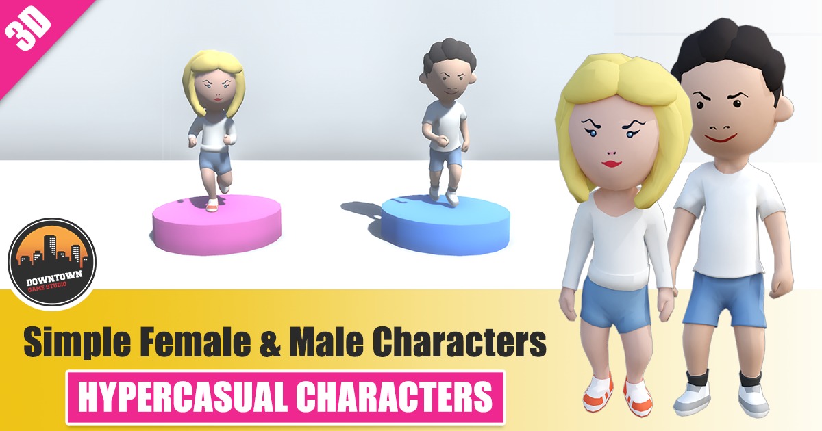 HYPERCASUAL - Simple Female & Male Characters | 3D Characters | Unity ...