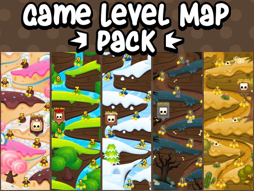 Game Level Maps Pack | 2D Icons | Unity Asset Store