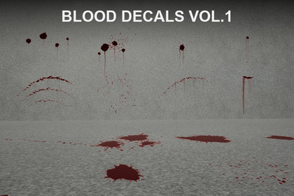 Blood Decals Vol.1 - 30 Blood Decals, 10 Animated (URP)