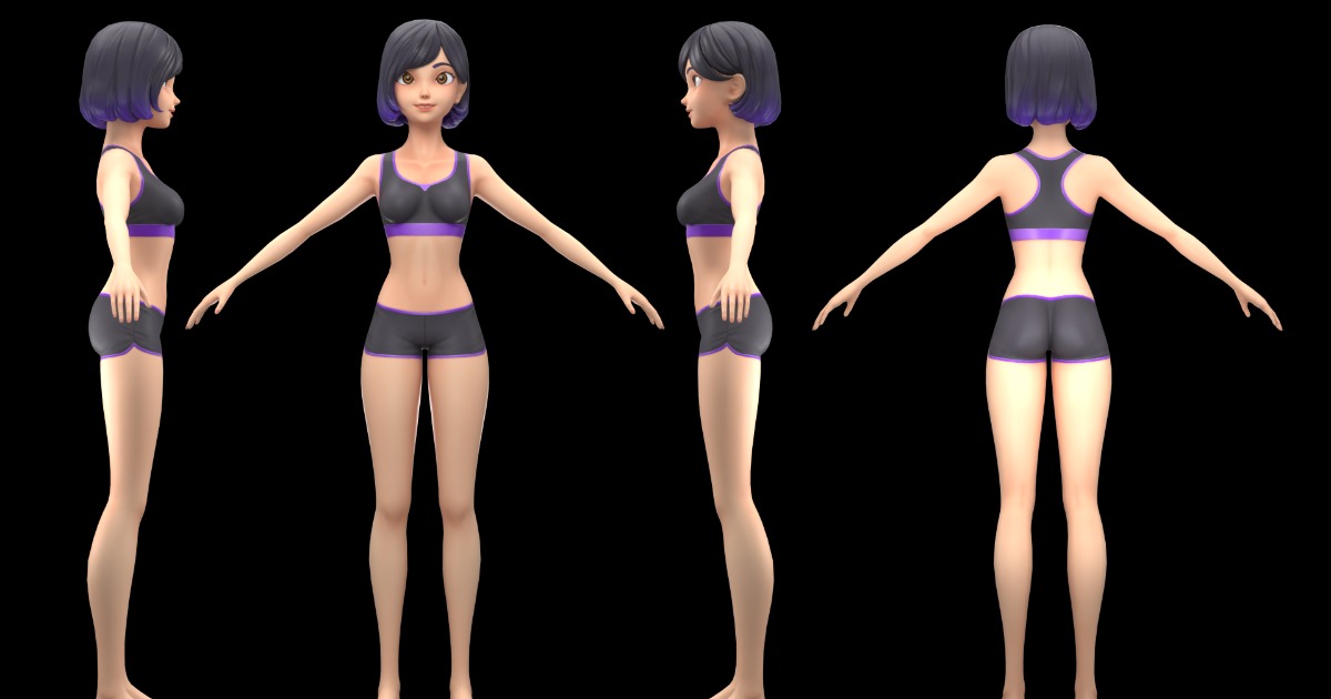 A sporty girl HQ (well-proportioned figure) | 3D 角色 | Unity Asset Store