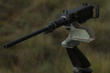M2 Browning AA Technical Mount Low-Poly Game-Ready PBR