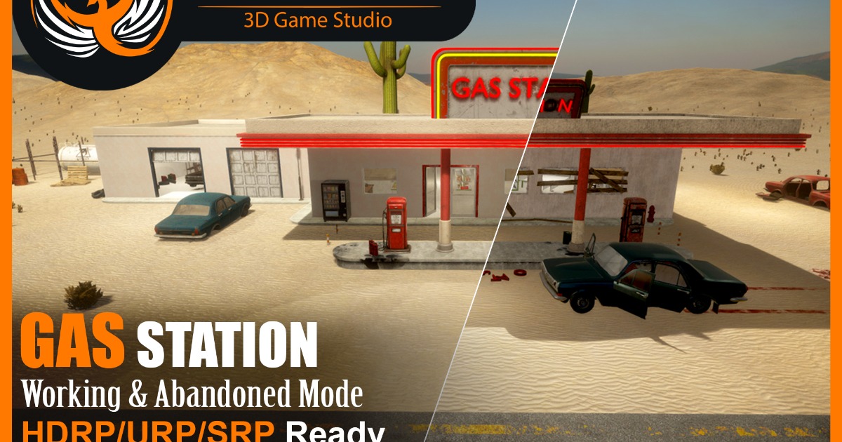 P3D: Modular Gas Station + Shop (Classic & Abandoned) | 3D Urban ...