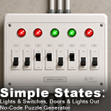 Simple States: Lights & Switches, Doors & Lights Out No-Code Puzzle Generator