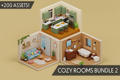Cozy Room Props Bundle - Interior Props & Modular Parts 2