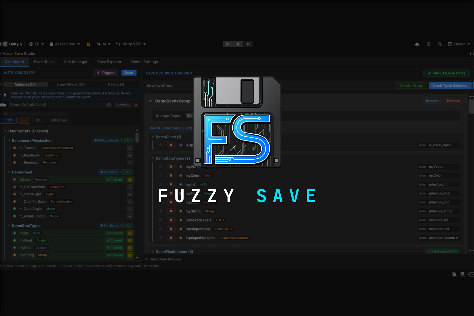 FuzzySave: Zero-Code Visual Save & Load System