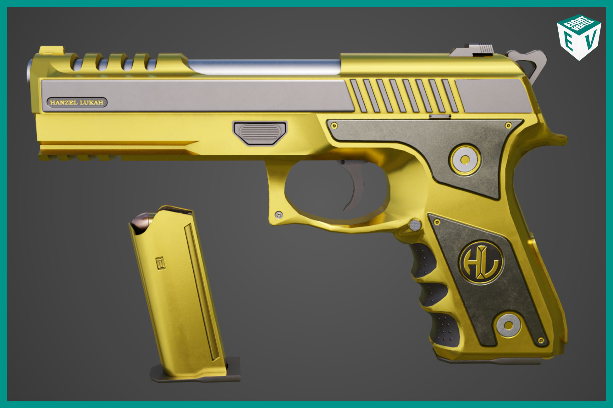 Generic Pistol 02 Gold URP HDRP Textures | 3D Guns | Unity Asset Store