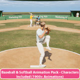 Baseball & Softball Animation Pack - Characters Included (1900+ Animations)