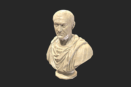Roman Marble Bust Game-Ready 3D Model