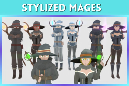 Stylized Mage Pack – Animated Characters (Male & Female)