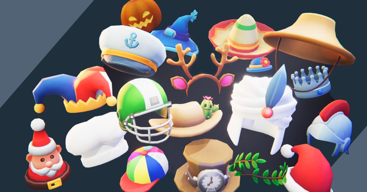 Hats Stylized Pack - Cosmetics | Props | Unity Asset Store