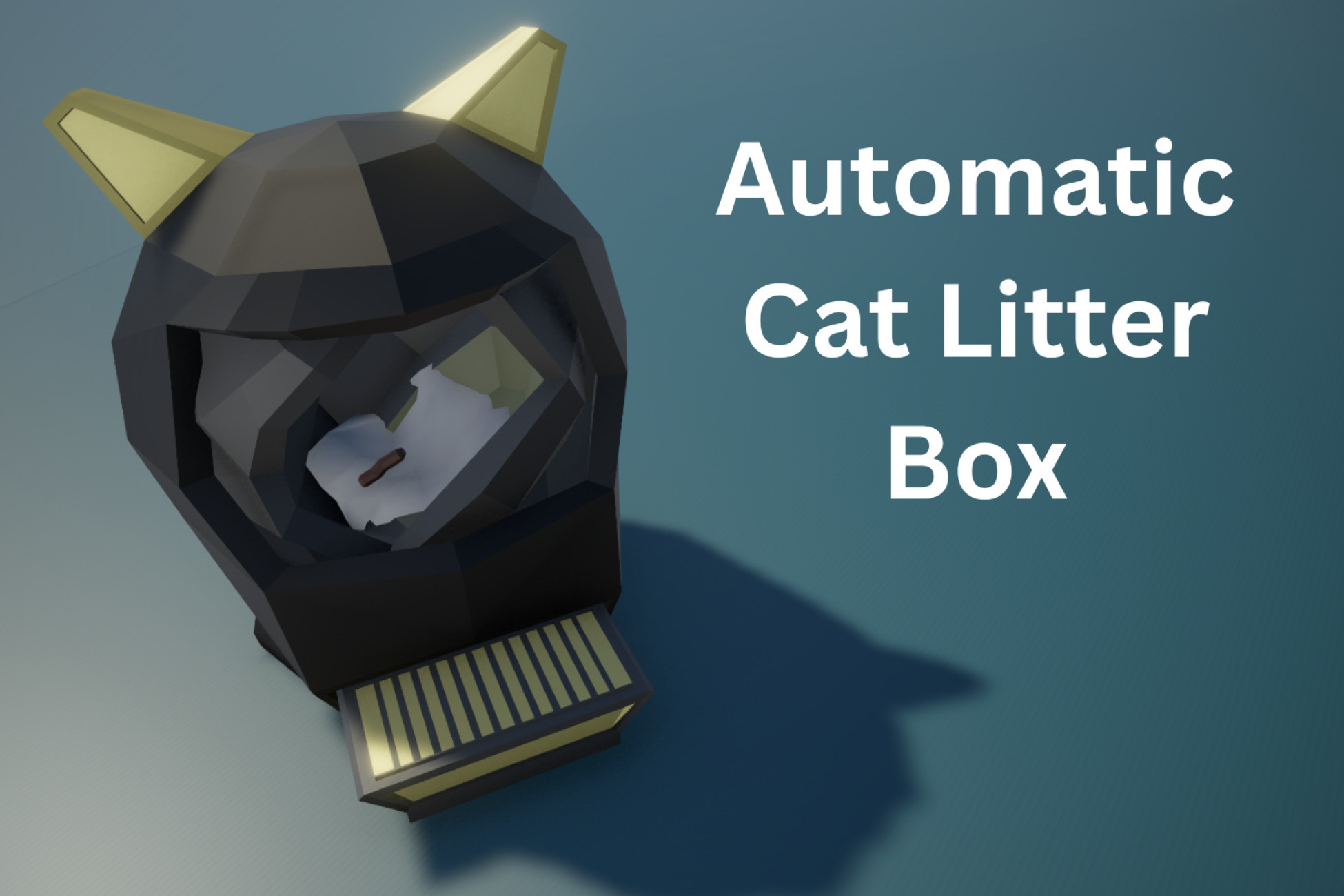 Automatic Cat Litter Box (Animated, Low Poly), image 1