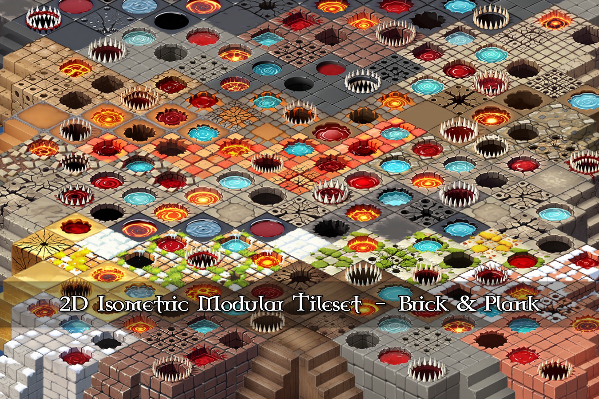 2D Isometric Modular Tileset – Brick & Plank | 2D Environments | Unity ...
