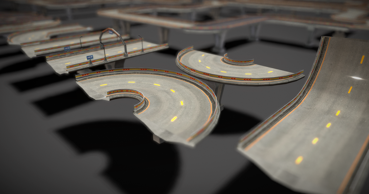 Modular_ Road Pack 3D | 3D Roadways | Unity Asset Store