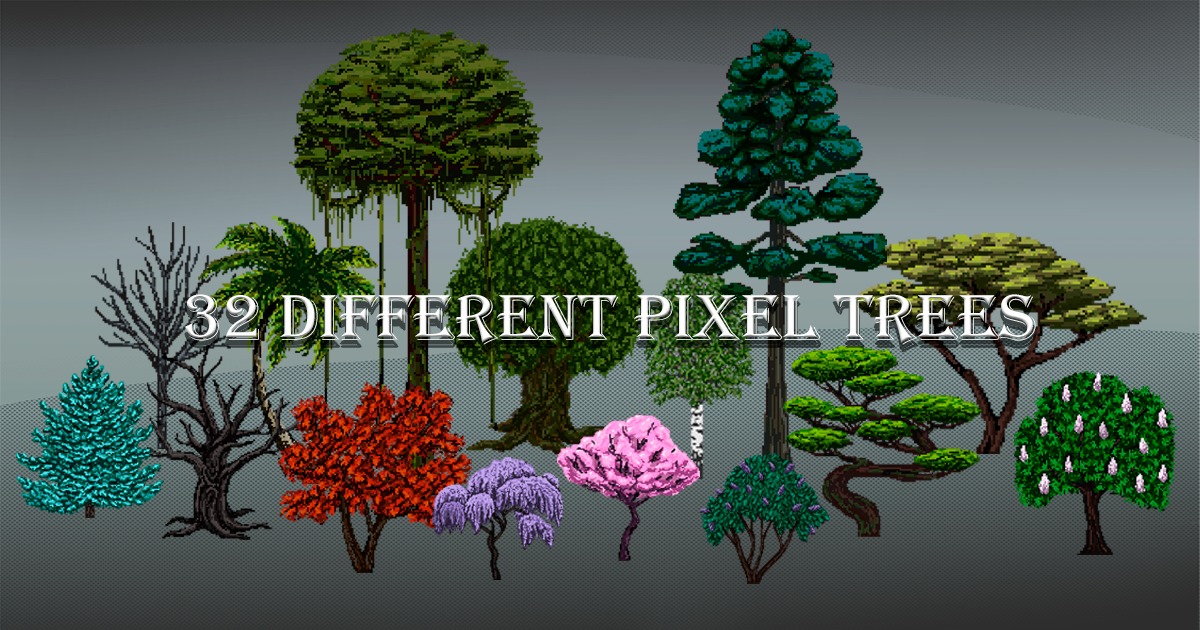 2D Pixel Trees Kit | 2D | Unity Asset Store