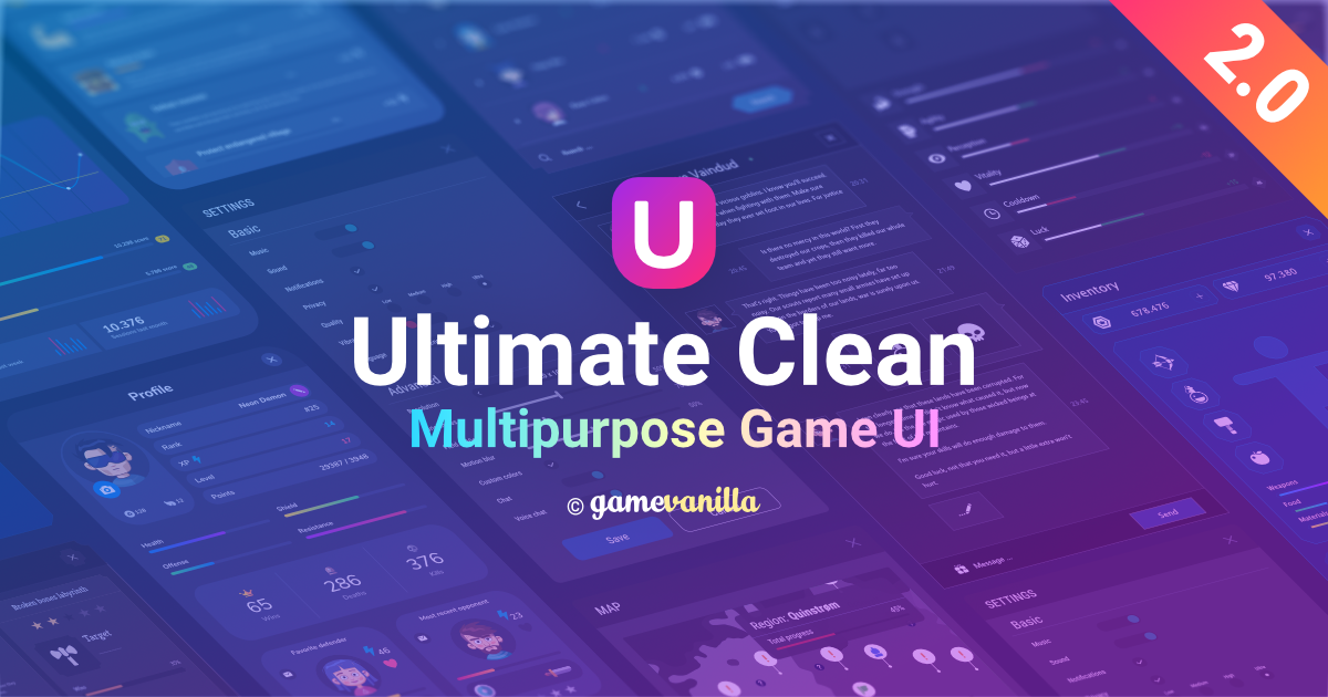 Clean Clickgui Design Ultimate Clean GUI Pack | 2D GUI | Unity Asset Store