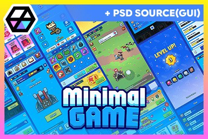 GUI Pro - Minimal Game Blue(+PSD)