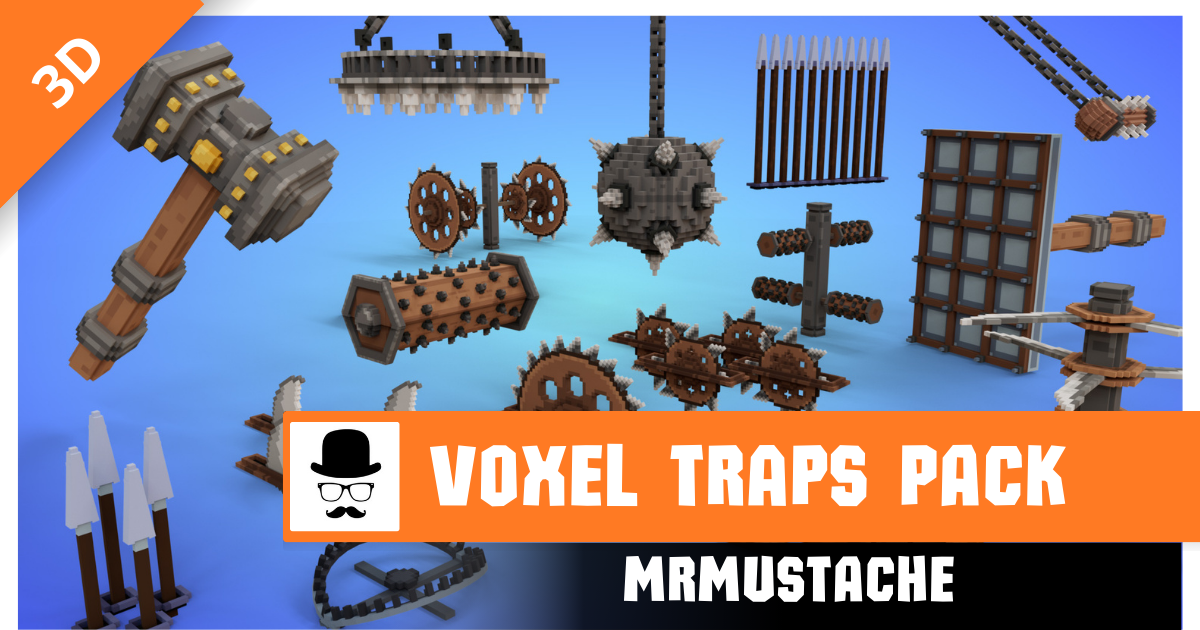 Voxel Traps Pack - Animated Collection | 3D Props | Unity Asset Store