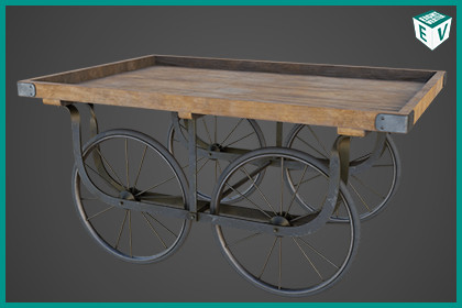 Wooden Cart 05 Wagon URP HDRP Textures