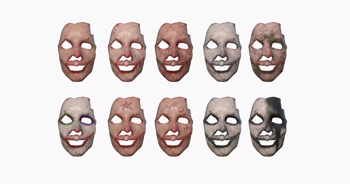 Human Skins Horror Mask - with 10 Variations | Props | Unity Asset Store