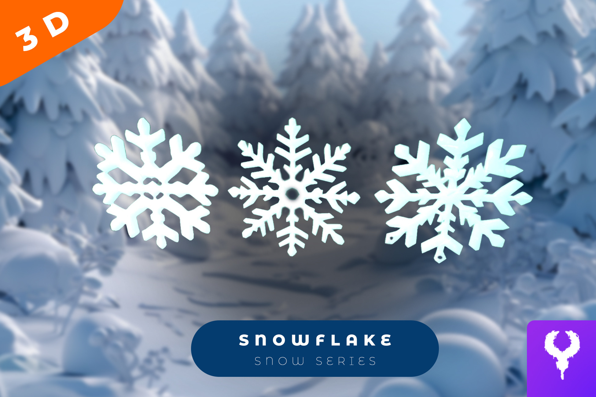 Cartoon Snowflake Pack | 3D Props | Unity Asset Store