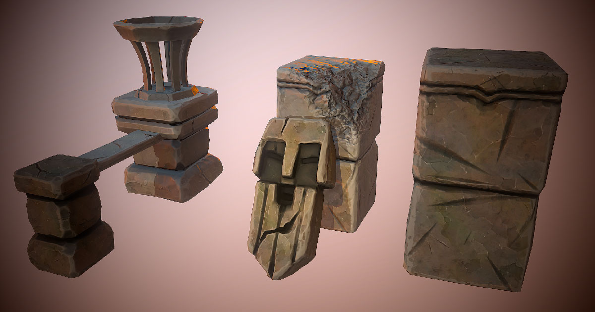Columns low poly pack | 3D Historic | Unity Asset Store