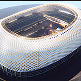 Golden Concert Arena Stadium 3D Model - Futuristic Environment with Stage, Props