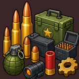 Armory Ammunition Weapons Explosives Combat Equipment Icons Pack