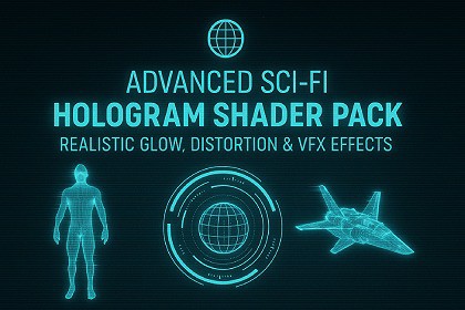 Advanced Sci-Fi Hologram Shader Pack – Realistic Glow, Distortion & VFX Effects