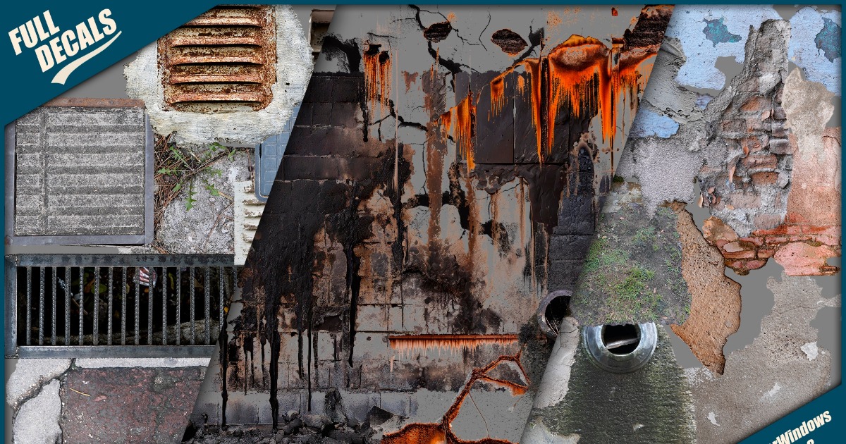 Burnt and Destroyed Wall Decals Pack Vol. 8 | 2D Textures & Materials ...
