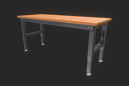 Workshop Table 3D model - Game-Ready