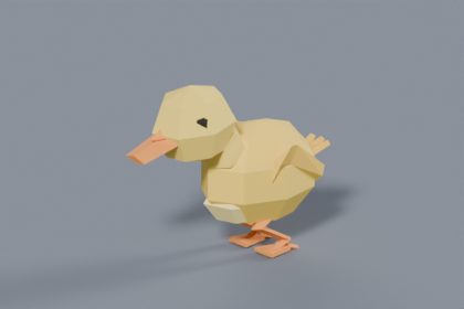 3D Micro Duck - Low Poly Rigged & Animated Duckling