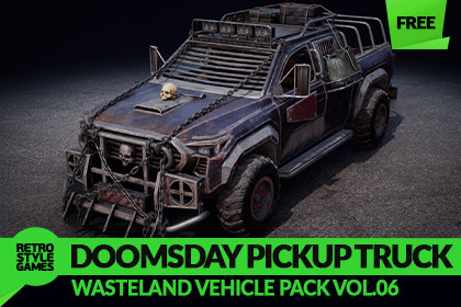 Doomsday Pickup Truck - Game-Ready Post-Apocalyptic Car 3D Model