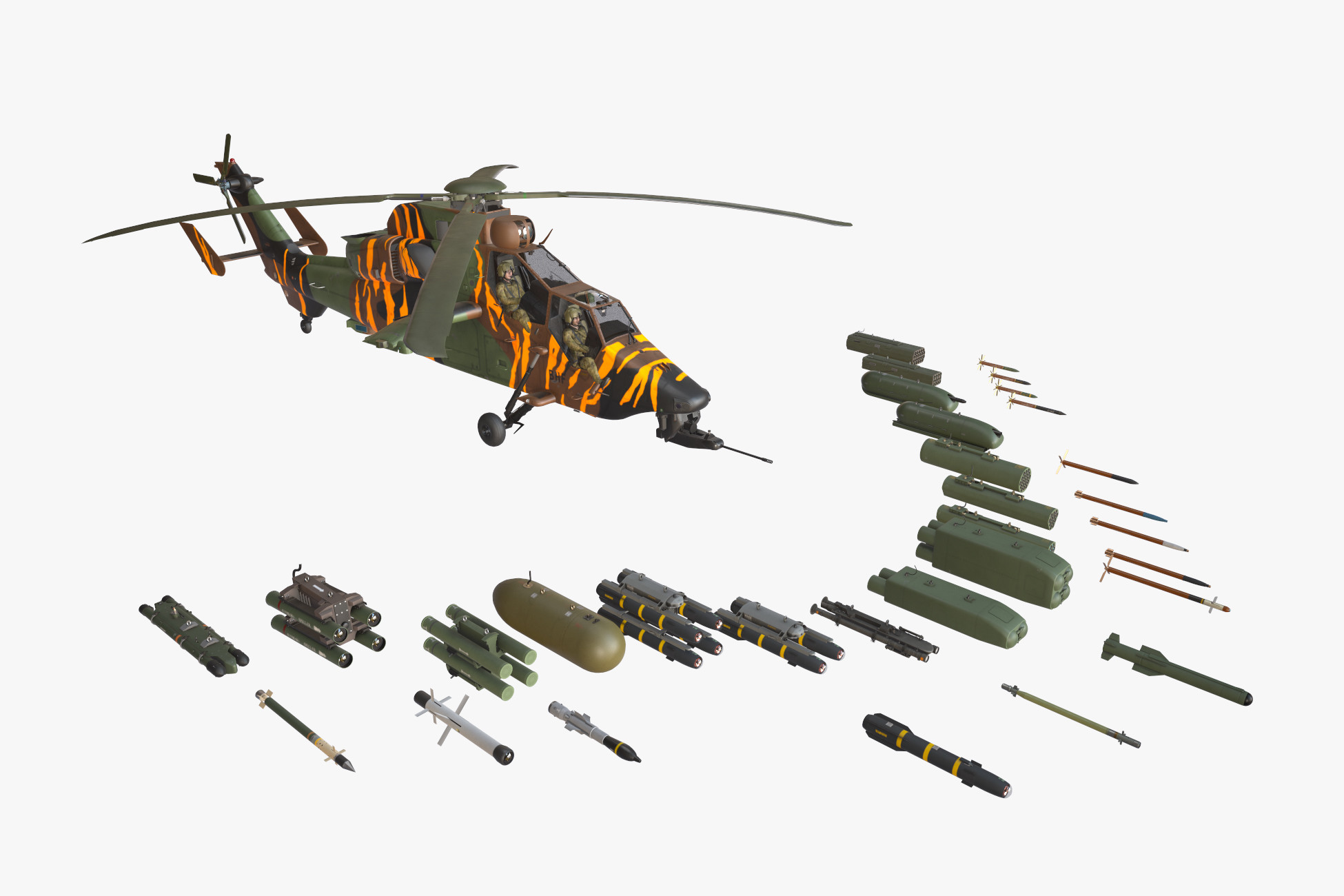 Tiger Unity EC-665 Tiger HAD France 2 Complex Animation | 3D 항공 | Unity Asset Store