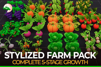 Stylized Farm Crops - Ultimate Low Poly Asset Pack