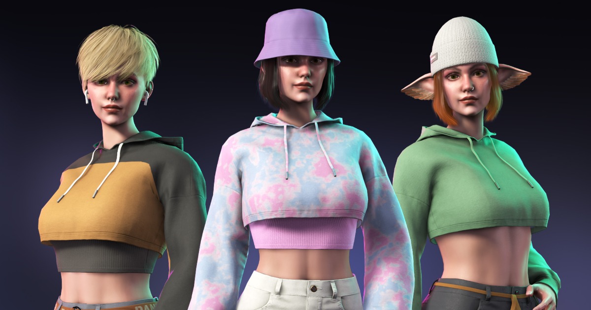 Unity Fashion Sample Streetwear Girl 2 - Casual Wear Girls Pack 1 | Characters | Unity Asset ...