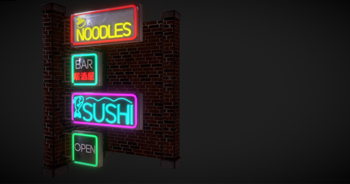 Neon Signs | 3D Exterior | Unity Asset Store
