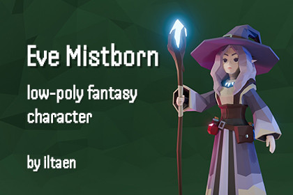 Eve Mistborn: lowpoly witch character