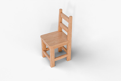 Basic Wood Chair Lowpoly