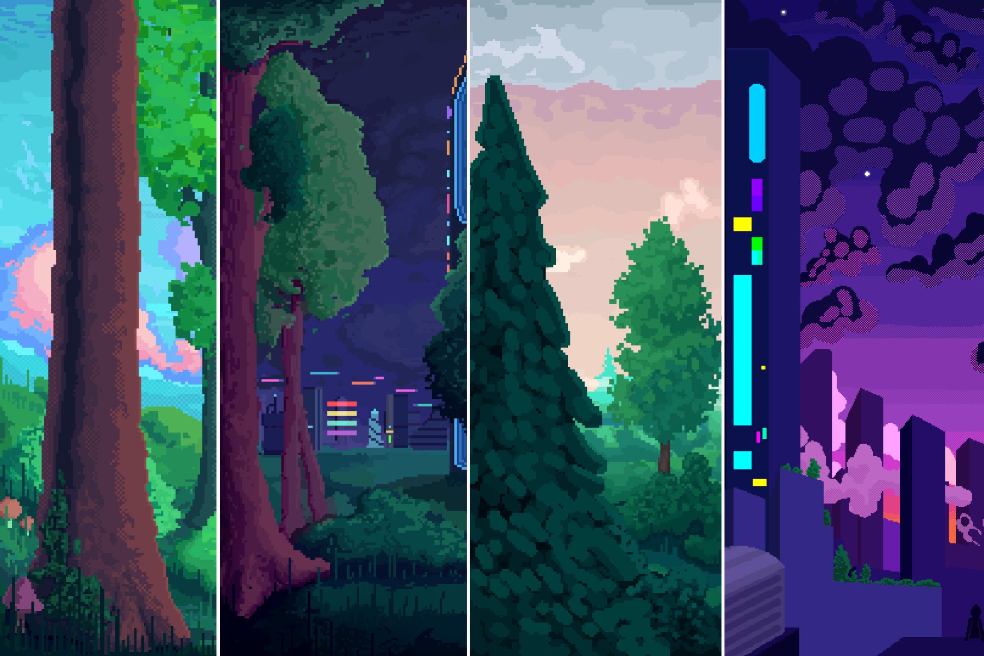 Animated Pixel-Art Backgrounds | Free | 2D Environments | Unity Asset Store