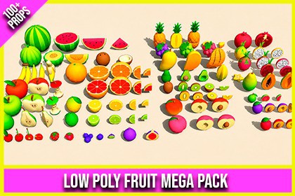Low Poly Fruit Mega Pack (100+ Props, 25 Fruits)