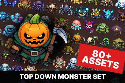 Topdown Fantasy Dungeon Monster Boss Icon Pack RPG Roguelike Tower Defense Games