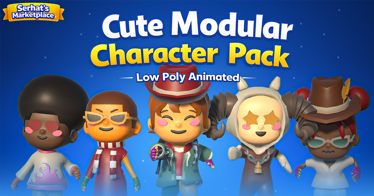 Modular Character Pack Cute Modular Character Pack – Low Poly Animated | 3D Humanoids | Unity ...