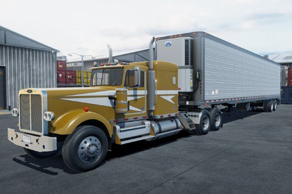 Truck with van trailer