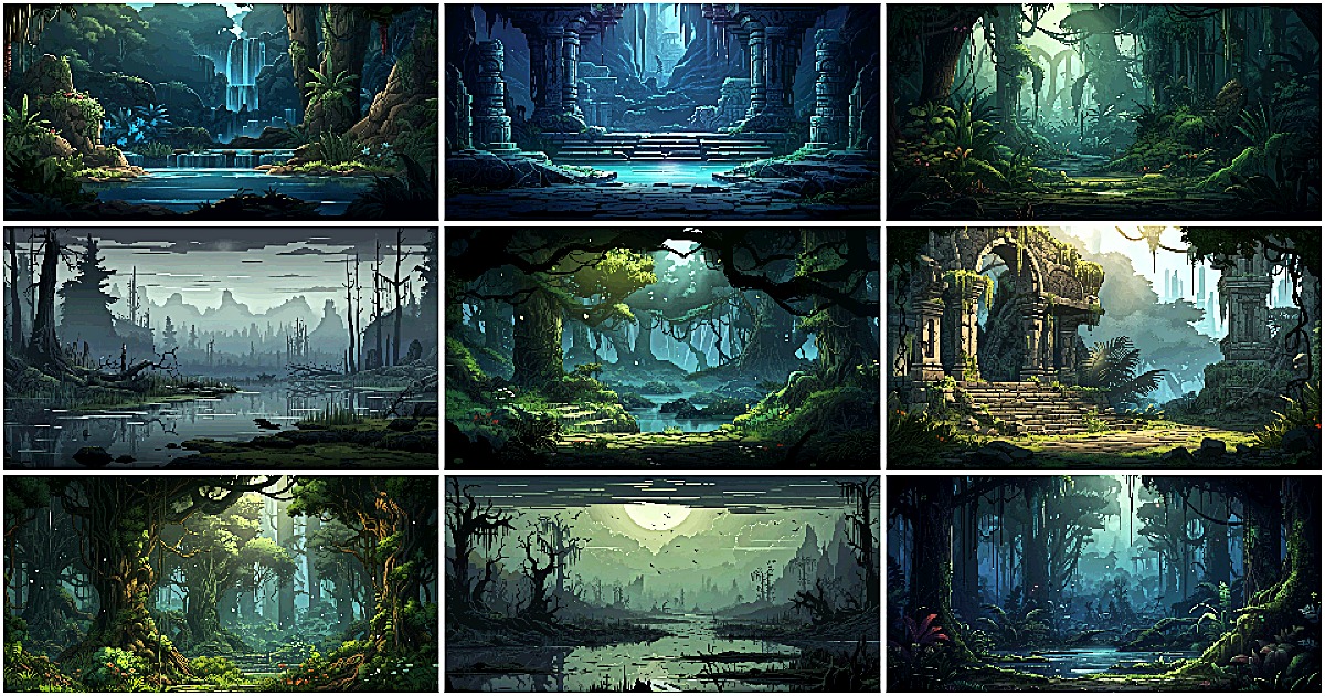 BACKGROUND - Pixel Jungle 1 | 2D Environments | Unity Asset Store