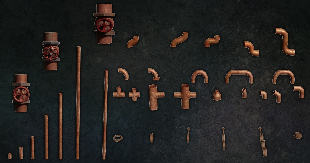 Industrial Pipes Modular Series FacilityFactoryKit - G1 - N1 | 3D ...