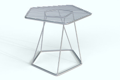 Industrial Metal Slatted Accent Table Component