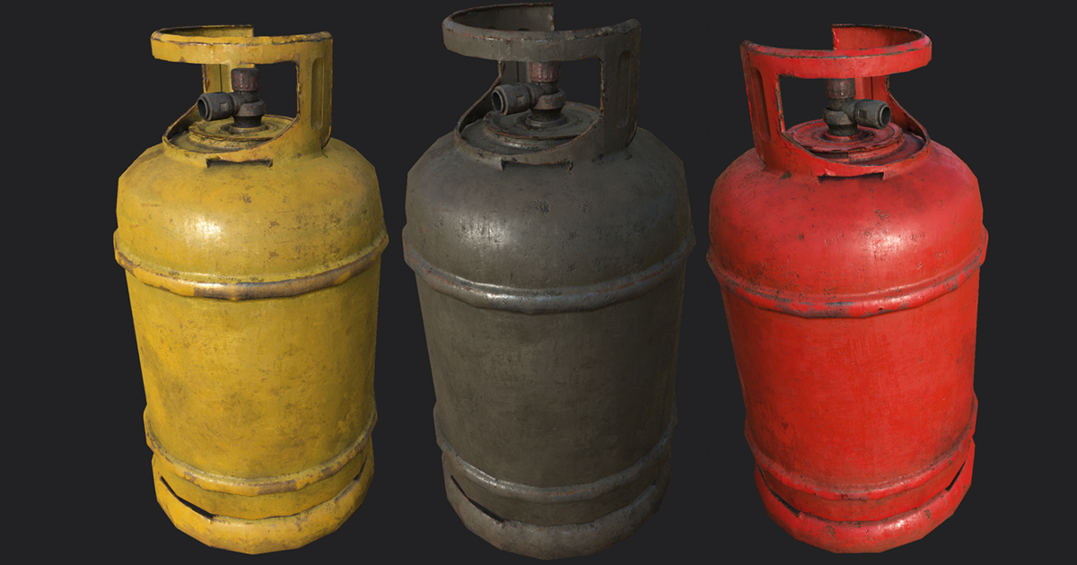 Propane Gas Cylinders PBR | 3D Tools | Unity Asset Store