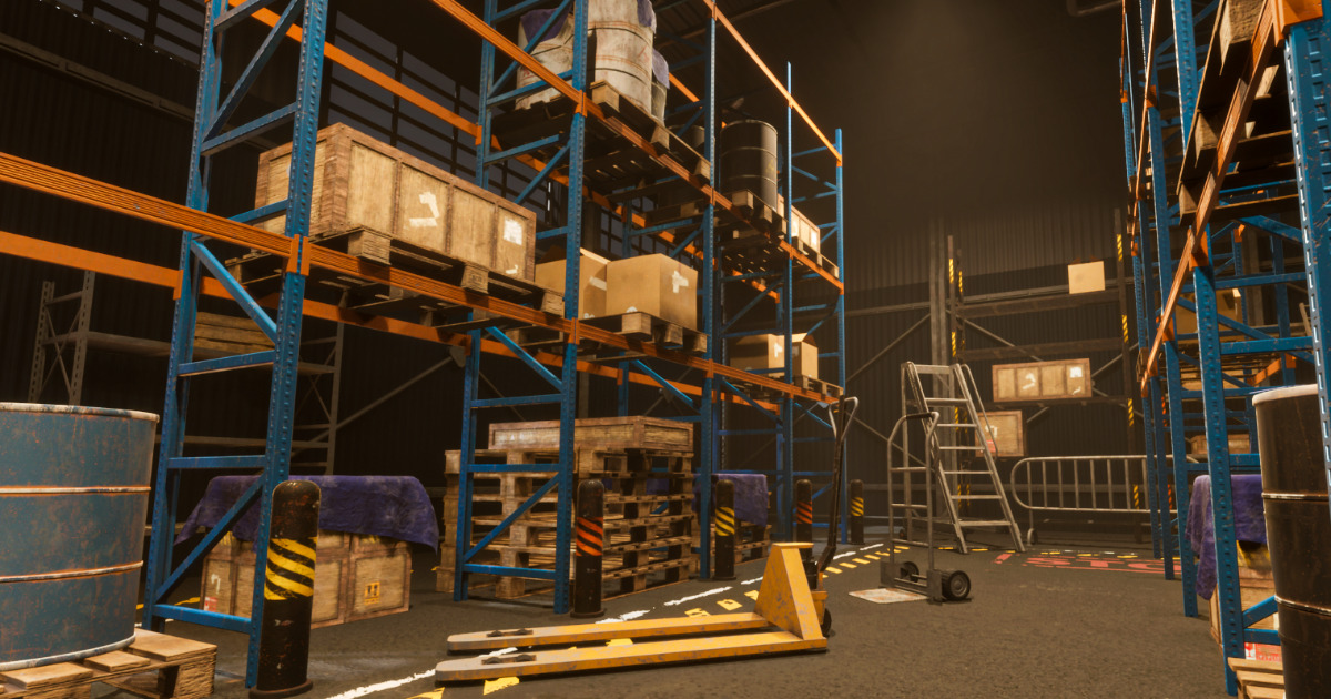 Modular Warehouse Racking & Props Pack | 3D Industrial | Unity Asset Store